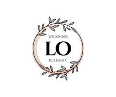 lo initiales lettre collection de logos de monogramme de mariage, modèles minimalistes et floraux modernes dessinés à la main pour cartes d'invitation, réservez la date, identité élégante pour restaurant, boutique, café en image vectorielle vecteur