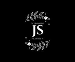 js initiales lettre collection de logos de monogramme de mariage, modèles minimalistes et floraux modernes dessinés à la main pour cartes d'invitation, réservez la date, identité élégante pour restaurant, boutique, café en image vectorielle vecteur