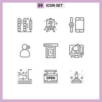 9 icônes créatives signes et symboles modernes de la porte des pluies connectent le travail médical éléments de conception vectoriels modifiables vecteur
