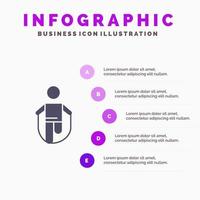 activité saut corde à sauter sauter solide icône infographie 5 étapes présentation arrière-plan vecteur