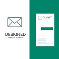 e-mail message sms gris logo design et modèle de carte de visite vecteur
