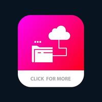 conception d'icône d'application mobile de fichier de stockage de dossier cloud vecteur