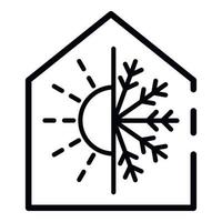 icône de maison intelligente de contrôle climatique, style de contour vecteur