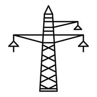 icône de la tour électrique de la ville, style de contour vecteur