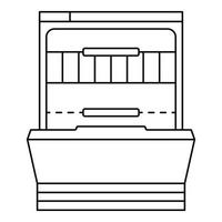 icône de lave-vaisselle vide, style de contour vecteur