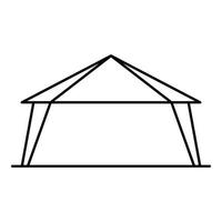 icône de tente marketing, style de contour vecteur