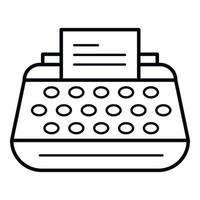 icône de machine à écrire de bureau, style de contour vecteur
