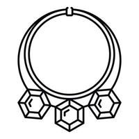 icône de collier de diamants, style de contour vecteur