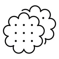 icône de biscuit fleur, style de contour vecteur