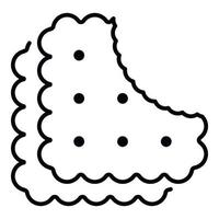 icône de biscuit mordant, style de contour vecteur