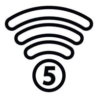 Icône de symbole de réseau 5g, style de contour vecteur