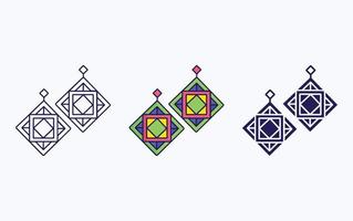 ligne de boucle d'oreille et icône de glyphe, illustration vectorielle vecteur