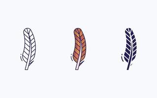ligne de plumes et icône de glyphe, illustration vectorielle vecteur