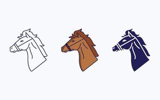 ligne de cheval et icône de glyphe, illustration vectorielle vecteur