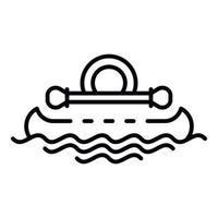 icône de natation en kayak, style de contour vecteur