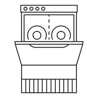 icône de lave-vaisselle, style de contour vecteur