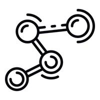 icône de laboratoire de molécules, style de contour vecteur