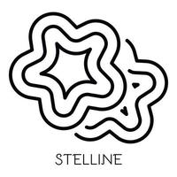 icône de pâtes stellaires, style de contour vecteur
