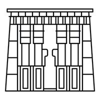 icône de temple égyptien, style de contour vecteur