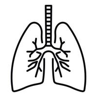 icône des poumons, style de contour vecteur