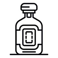icône de bouteille de whisky, style de contour vecteur