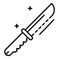 icône de couteau de camp, style de contour vecteur