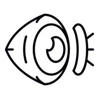 icône de lentille de contact oculaire, style de contour vecteur