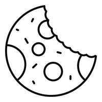 icône de cookie mordant, style de contour vecteur