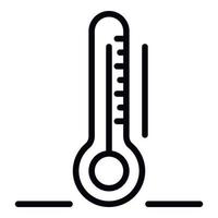icône de maison intelligente de thermomètre, style de contour vecteur