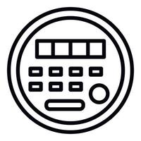 icône de compteur d'énergie électrique, style de contour vecteur