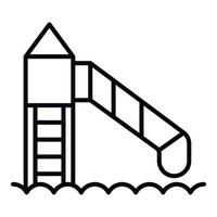 icône de la tour du parc aquatique, style de contour vecteur