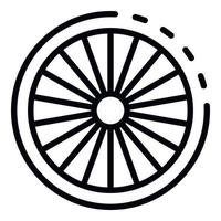 icône de roue de vélo de vélo, style de contour vecteur