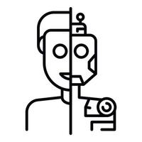 humanoïde dans l'icône de section, style de contour vecteur