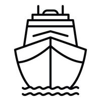 icône de navire cargo avant, style de contour vecteur