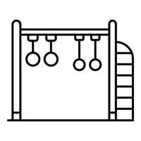 icône de terrain de jeu d'anneau d'enfant, style de contour vecteur