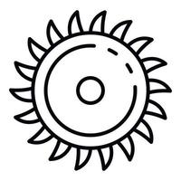 icône de lame de scie circulaire, style de contour vecteur