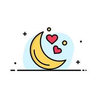 lune nuit amour nuit romantique modèle de logo d'entreprise couleur plate vecteur