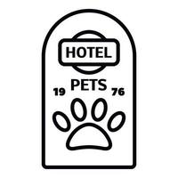 logo des animaux de compagnie de l'hôtel, style de contour vecteur