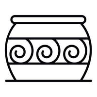 icône de potier chaudron, style de contour vecteur