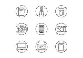 Photographer Gear Icons vecteur