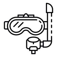 icône de masque sous-marin, style de contour vecteur