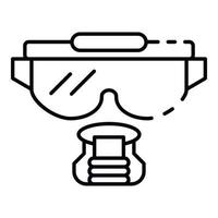 icône de masque de plongée en apnée, style de contour vecteur