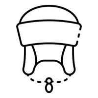 icône de chapeau d'hiver homme, style de contour vecteur