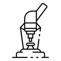 icône de microscope scolaire, style de contour vecteur