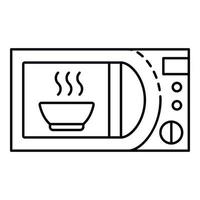 icône de micro-ondes domestique, style de contour vecteur