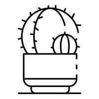 icône de cactus de maison, style de contour vecteur