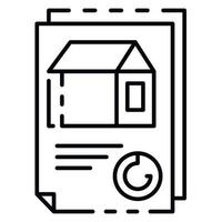 icône de papier maison doc, style de contour vecteur