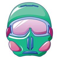 icône de masque de lunettes de snowboard, style cartoon vecteur
