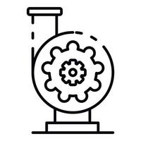 icône de pompe d'irrigation, style de contour vecteur