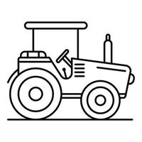 icône de tracteur moderne, style de contour vecteur